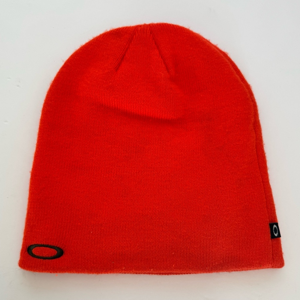 Oakley Beanie Unisex Knit Orange Hat Logo OS